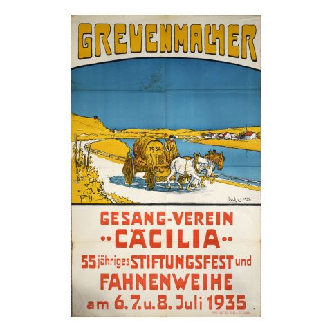 Affiche historique du 55e anniversaire de Gesang-Verein Cäcilia, 1935