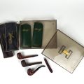 Ensemble de 3 pipes Davidoff avec accessoires et boîte de rangement élégante