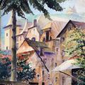 William Henry Dahlem (1916-1986) : Vue de Vianden, aquarelle signée et datée 1950