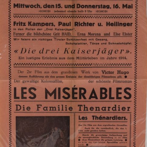 Affichette cinéma 1933 : Programme Splendid Echternach, Imprimerie Braun-Becker Grevenmacher