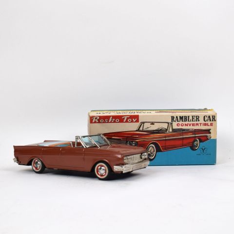 Voiture cabriolet ROSKO TOYS Rambler : état exceptionnel, mécanisme fonctionnel, collector japonais