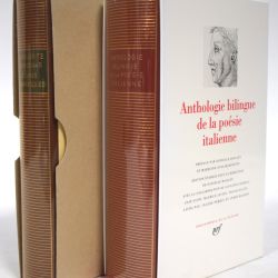 Œuvres romanesques de Marguerite Yourcenar et Anthologie bilingue de poésie italienne (Rhodoïd et emboîtage)