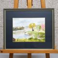 Watercolour "Paysage au printemps" signed by Marie-Paule Fixmer, size 35 x 25 cm