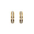 18K gold hoop earrings set with brilliant-cut diamonds, elegance and sophistication