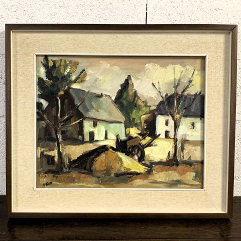 Jean d'Epiesse : Ferme à Attert, Huile sur toile, signée et titrée, 40 x 50 cm
