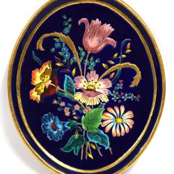 Oval glazed earthenware plate from LONGWY