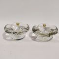 Pair of 2 crystal ashtrays DAUM