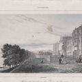 Vue du château de Biberich, résidence des Ducs de Nassau, lithographie d'époque