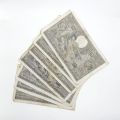 Zusammenstellung von 7 Banknoten zu 100 belgischen Franken, guter Allgemeinzustand