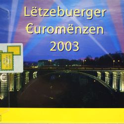 Collection "Euro" Luxembourg 9 pièces sous plexiglas, édition 2003 Banque Centrale