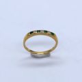 Ring in 18ct gold set with diamonds and emeralds, size 53, 1.73g