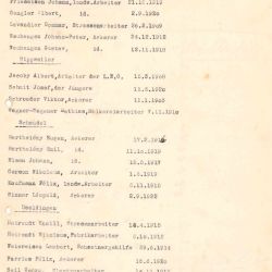 Liste des membres de la Propagandastosstrupp d'Useldange avec annotations personnelles, 1940