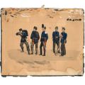 Aquarelle de soldats luxembourgeois de 1892, rare, début XXe, 23 x 28 cm