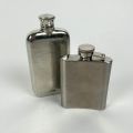 Ensemble de 2 fioles à alcool en métal et imitation cuir, 12,5 cm