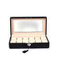Coffret en cuir noir pour 12 montres, en excellent état