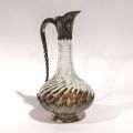 Aiguière en cristal et argent, Paris vers 1900, poinçon Minerve, Rodolphe Beurke