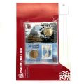 Set of two 50-cent Vatican coins from 2011, with card and capsules