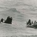 NASA recovery of astronaut at sea, vintage silver print, 1965