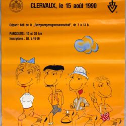 Poster for the Marche Populaire in Clervaux, August 15, 1990, design Jean-Luc Koenig, 64 x 45.5 cm
