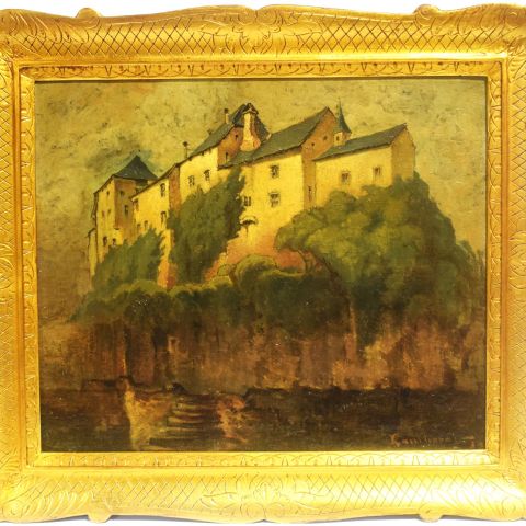 Peinture de Jean-Pierre Lamboray, Château de Bourglinster, Huile sur toile