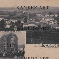 Rare postcard of Harlange in 1918 with café-restaurant and panorama