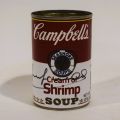 "Cream of Shrimp Soup tin after A. Warhol, signed and stamped".