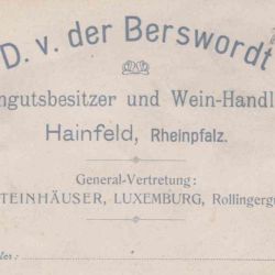 Vintage-Korrespondenzkarton mit handgeschriebenem Text - Vigneron K. STEINHÄUSER 1903