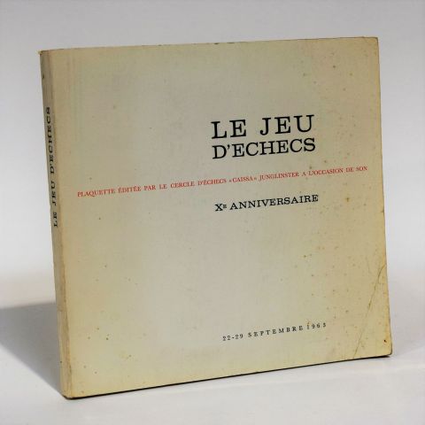 Plaquette commémorative du Xe anniversaire du jeu d'échecs "Caissa" Junglinster, 1963