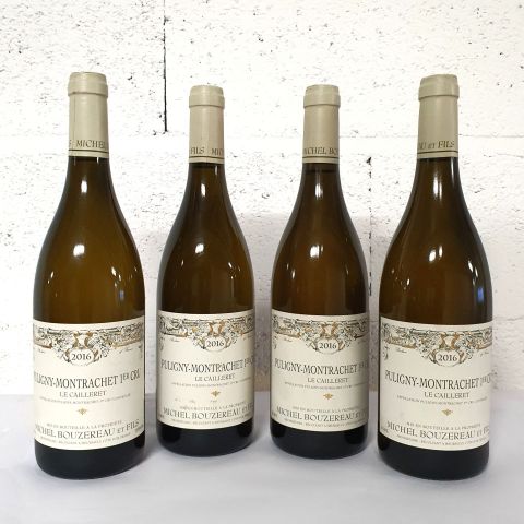 Quatre bouteilles de Puligny-Montrachet 1er Cru "Le Cailleret" 2016, Michel Bouzereau