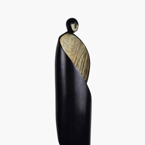 Axel CASSEL - De la série Vortex - Comme une feuille enroulée - Bronze patiné