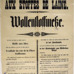 Original poster for the Foire aux étoffes de laine - Luxembourg, ca 1880