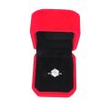 Bague solitaire en argent 925 avec moissanite, taille 54 ajustable, poids 3g