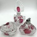 50's cut glass toiletry set Val Saint Lambert