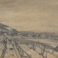 Henri EBEL (1849-1931), Laumerscheim, pencil drawing