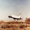 Historic space shuttle landing at Edwards, California, circa 1985