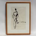"Aquarelle signée par Max Kohn (1954) : La femme debout (40 x 27 cm)"