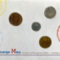 Collection of Luxembourg coins under Plexiglas in an original envelope