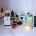 Assortment of 10 miniature perfume bottles from prestigious brands