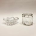 Pot couvert octogonal en cristal Villeroy & Boch avec coupe carrée assortie