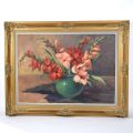 Bouquet de glaïeuls, huile sur toile de M. Collin, XXe siècle, signé