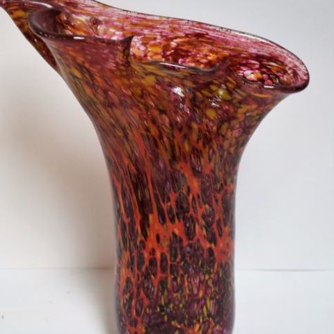 Blown glass and sulphur vase