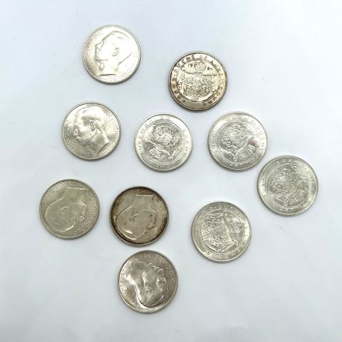 Ensemble de 10 pièces de 100 Francs en Argent au Grand-Duc Jean