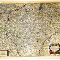 Carte ancienne du Duché de Luxembourg, édition de 1692, exemplaire aquarellé d'époque