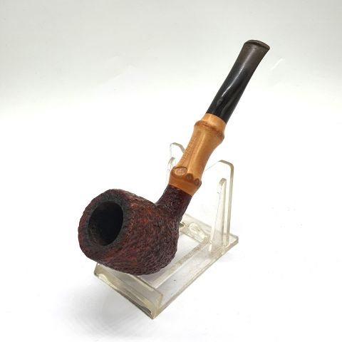 Pipe Savinelli en bruyère sablée et bambou, 13,5 cm, légère usure