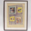 Frank JONS (1964) : Composition, œuvre de jeunesse en fusain sur papier, 60 x 40 cm