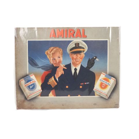 Lithographie publicitaire des années 60 pour les cigarettes Amiral, 38 x 48 cm