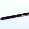 Sheaffer Fashion II Kugelschreiber mit rotem Schottenmuster, vergoldet, hervorragender Zustand, Made in USA
