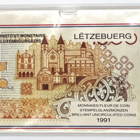 Collection complète de pièces de monnaie "Fleur de coin" du Luxembourg de 1991
