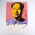 Carte postale Mao d'A. Warhol avec signature et tampon, rare collectible artistique