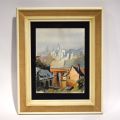 Aquarelle de Mars Schmit : Vue de l'Eglise St Michel depuis le Rham, 32 x 24 cm